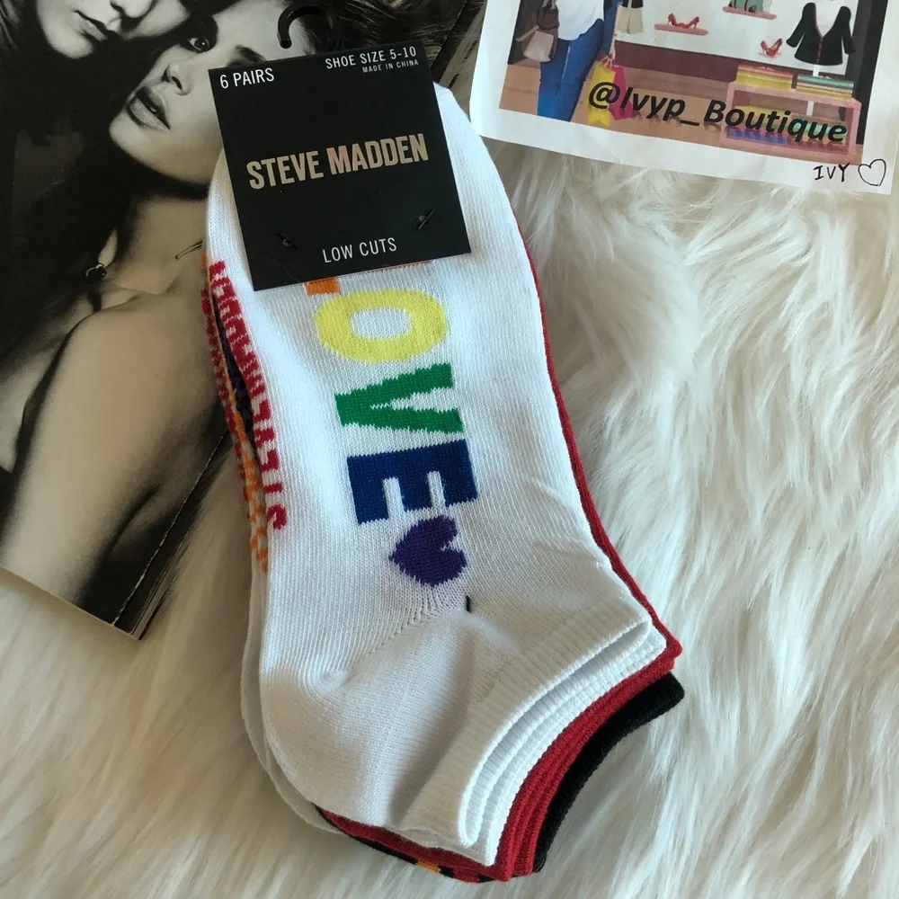 Steve Madden 6 Pairs Low Cut Socks